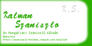 kalman szaniszlo business card